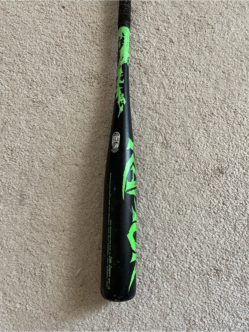 Rawlings Black and Neon Green Youth Baseball Bat